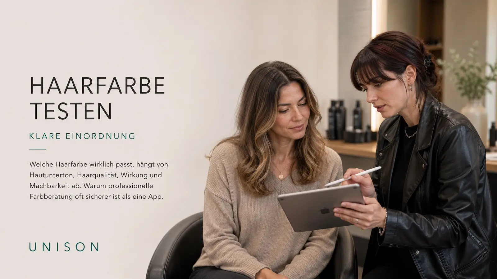 Haarfarbe Testen – Professionelle Farbberatung Bei Unison In München Und Poing Haarfarbe Testen Bei Unison In München Und Poing Mit Professioneller Farbberatung Und Ipad-Vorschau