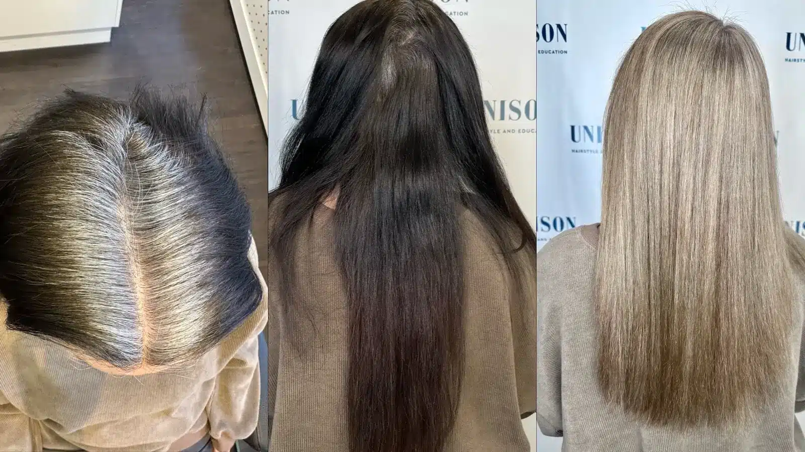 Grey Blending Technik: Zwischenschritt Bei Dunkler Ausgangsbasis | Unison Grey Blending Technik Als Zwischenschritt Bei Dunklen Colorierten Haaren Mit Hohem Weißanteil