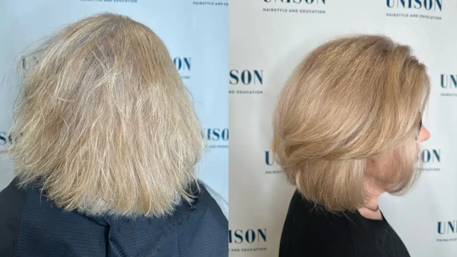Grey Blending Technik Vorher Nachher: Warmes Beige-Blond | Unison Grey Blending Technik Vorher Nachher Mit Integriertem Naturgrau Und Warmem Beige-Blond